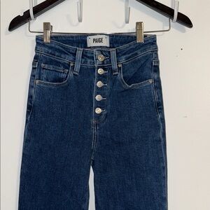 PAIGE Women's High Rise Dark Blue Jeans
